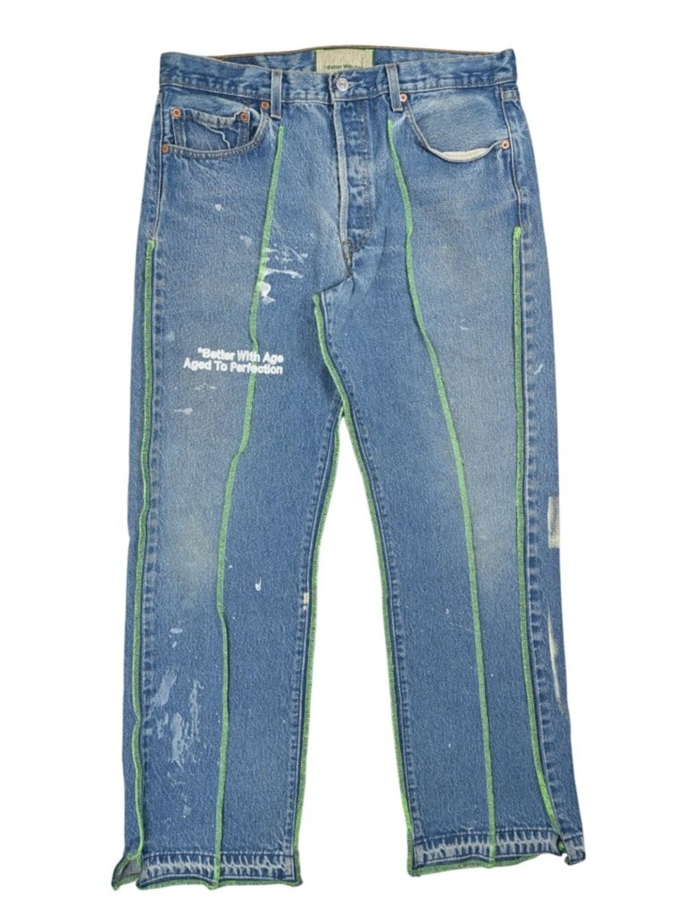 Better With Age Derby Pleated Jeans in Denim